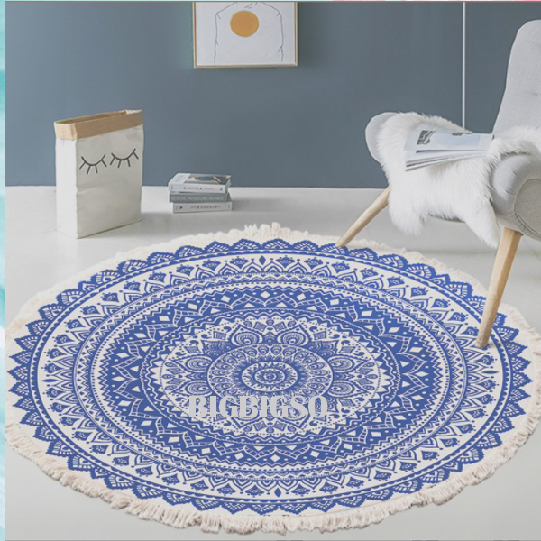 Karpet Bulat Minimalis Karpet Lantai Ruang Tamu Karpet Bohemian