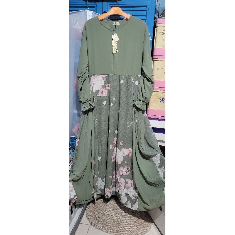 Gamis Syari Brand BERMERKS Setia Sage