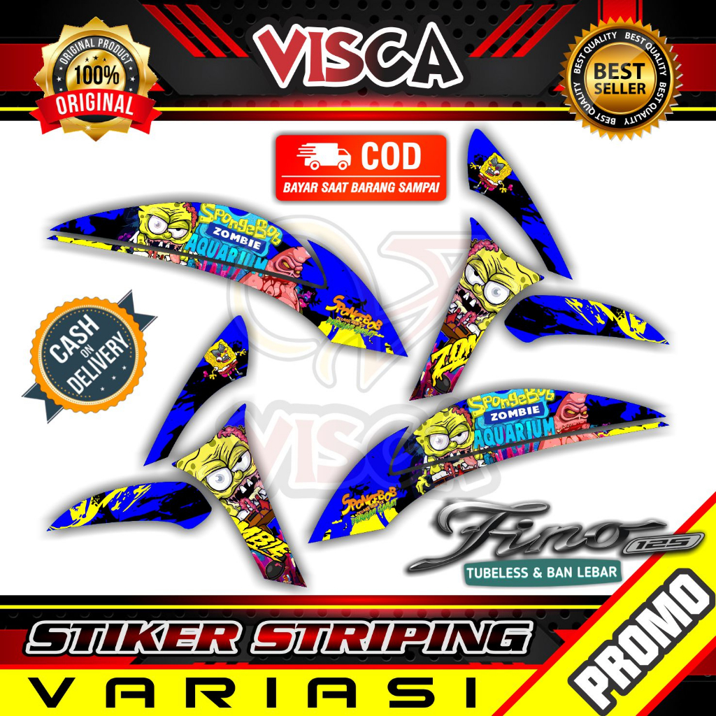 Stiker Striping Fino New 125 Variasi Spongebob Zombie