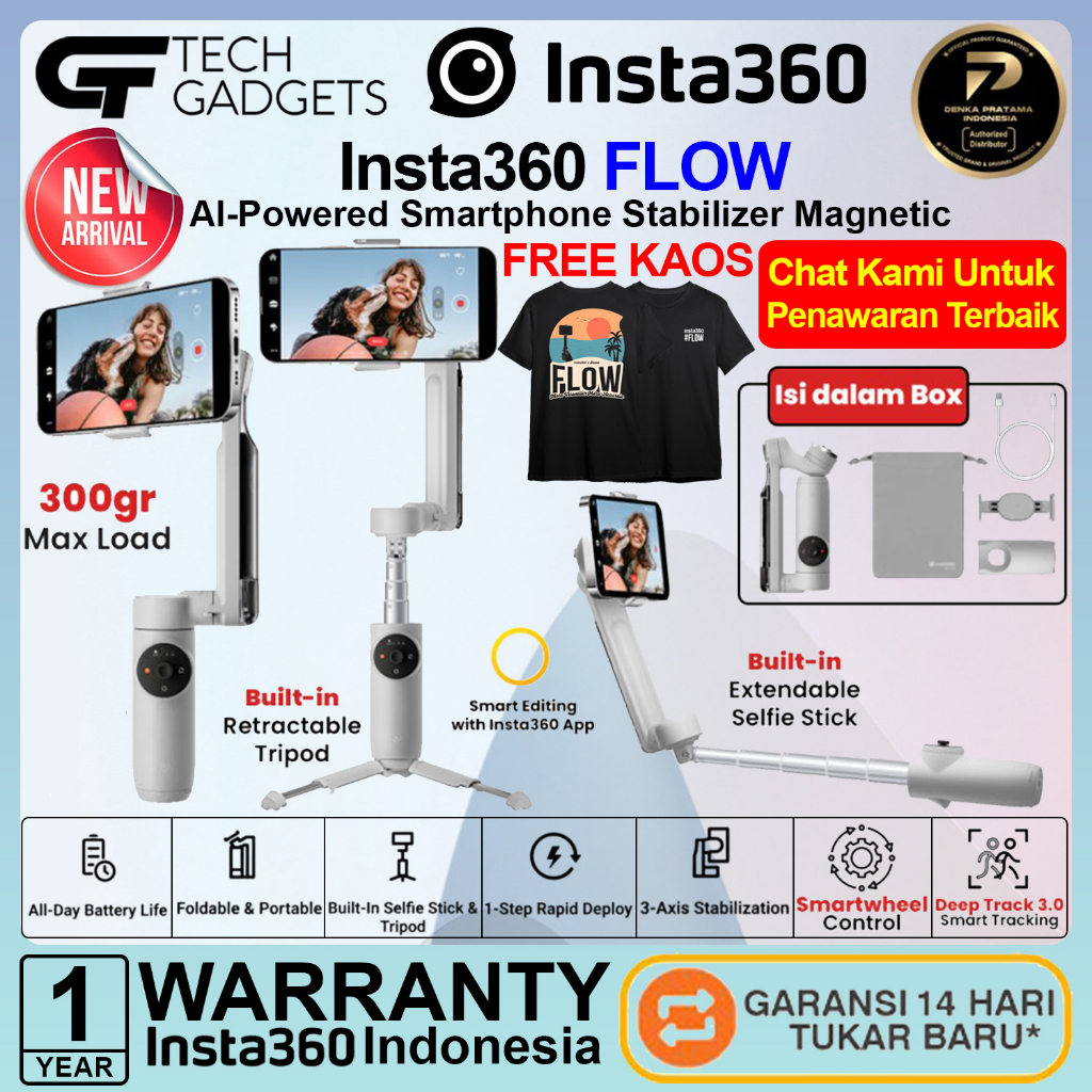 Insta360 FLOW AI Auto Tracking Gimbal Stabilizer Smart Phone Insta 360 FLOW Insta360FLOW
