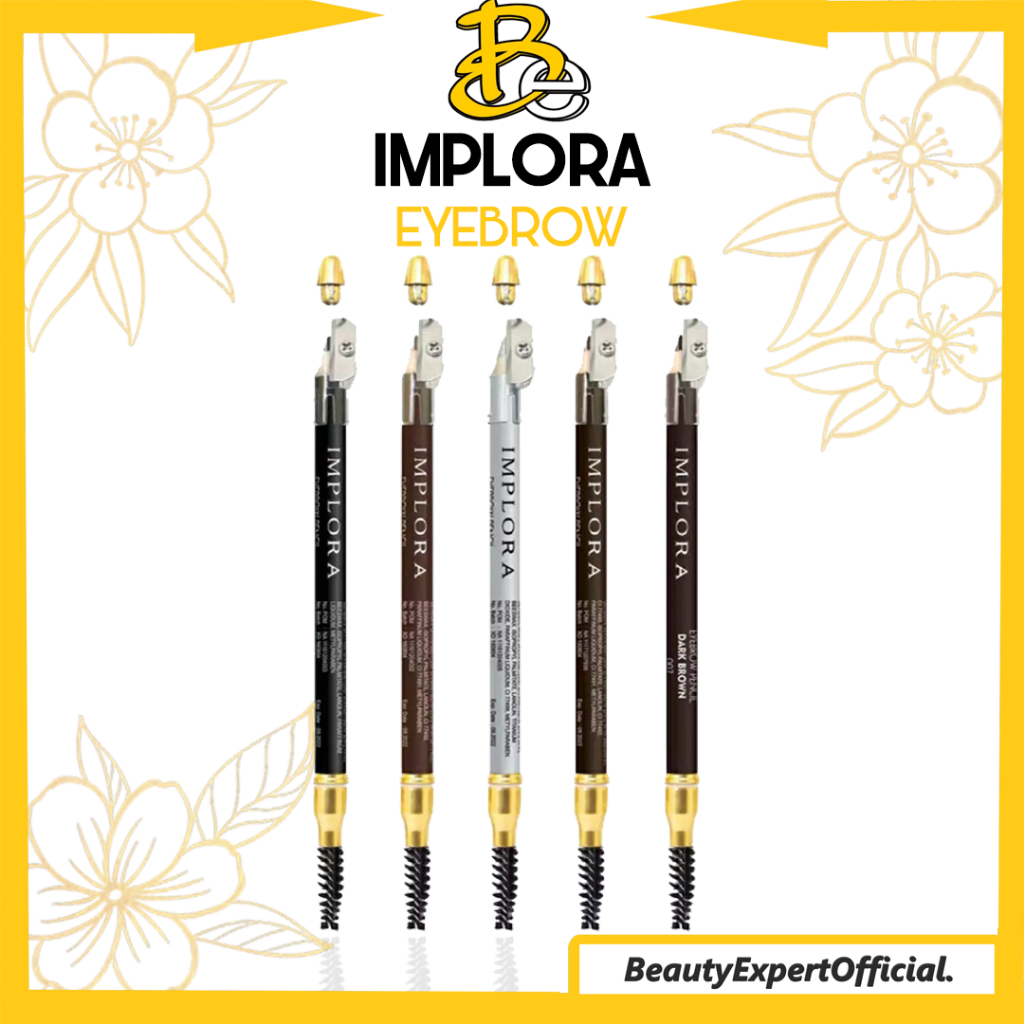 ⭐️ Beauty Expert ⭐️ IMPLORA Eye Brow Pencil 2 IN 1 ( PENSIL + SERUTAN + SIKAT ) ORIGINAL BPOM / 2IN1