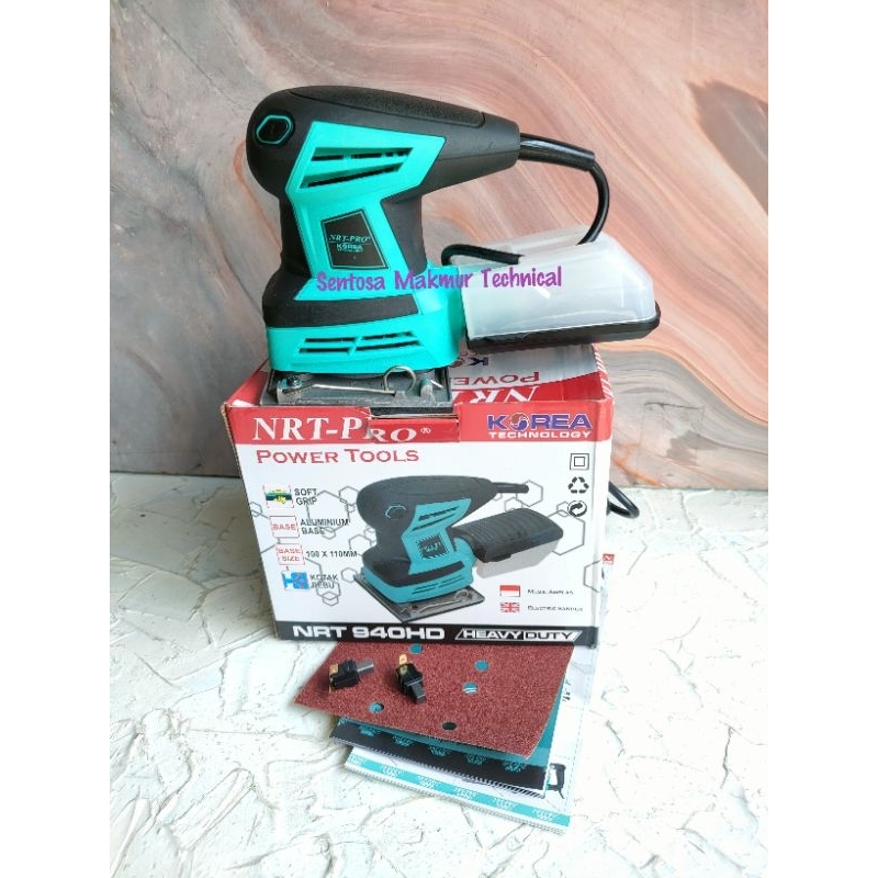 NRT PRO 940 HD Finishing Palm Orbital Sander Petak Kotak Amplas Kayu 940HD