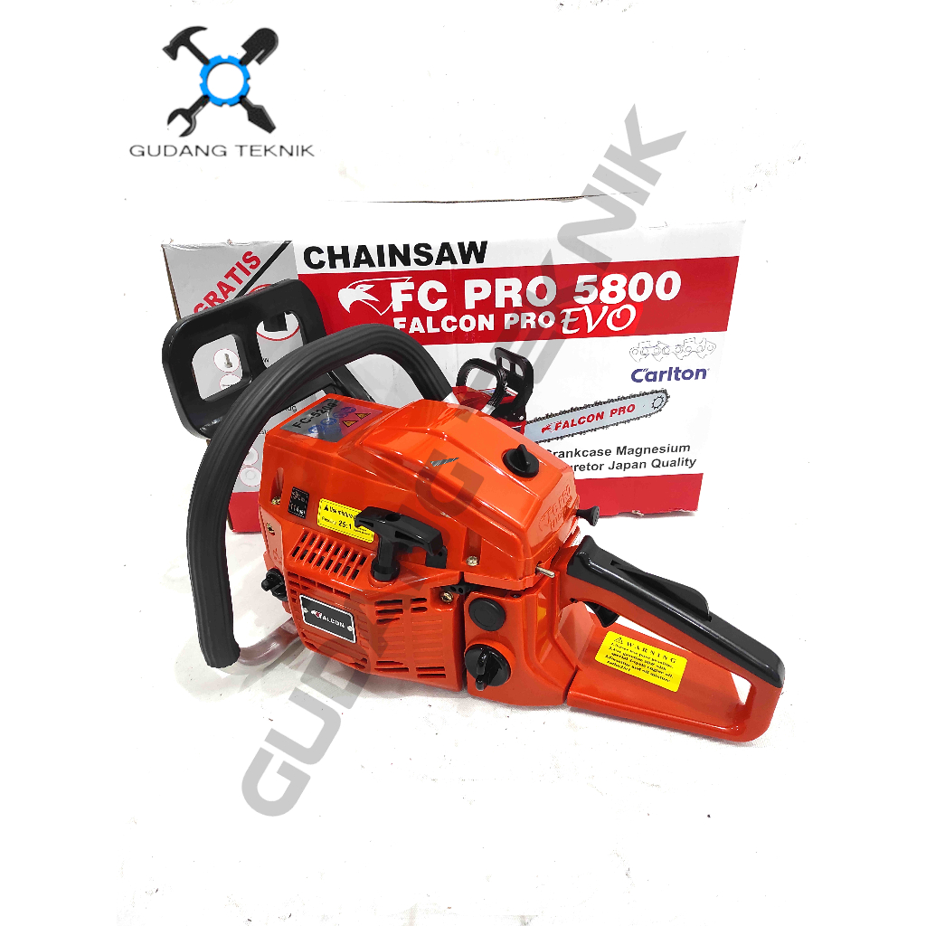 Chainsaw 22&quot; LASER FC5800 FC5880 Pro FALCON 2Tak / Mesin Gergaji Kayu Chain saw Bar Laser 22 Inch FC 5800 5880 2T FALCON