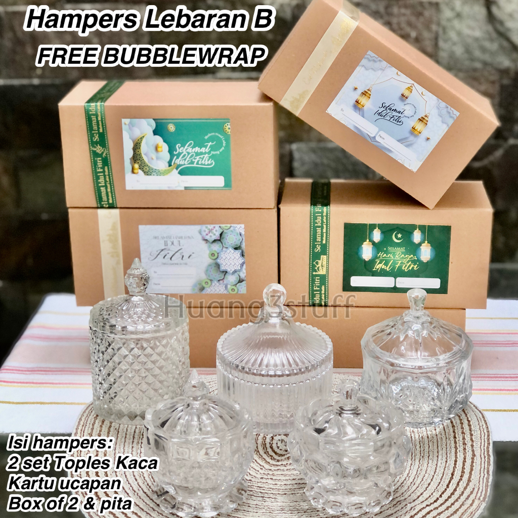 Toples Kristal Kaca / Glassware Jar Crystal Candy Jar / Toples Kaca Permen Hadiah Souvenir / Toples Sambal Parcel Lebaran Hamper Lebaran Premium / Hampers Lebaran Murah