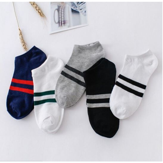 COD Kaos Kaki Wanita Pria Motif 2 Garis Pendek Kaos kaki Ankle Socks / KaosKaki Fashion Unisex 425