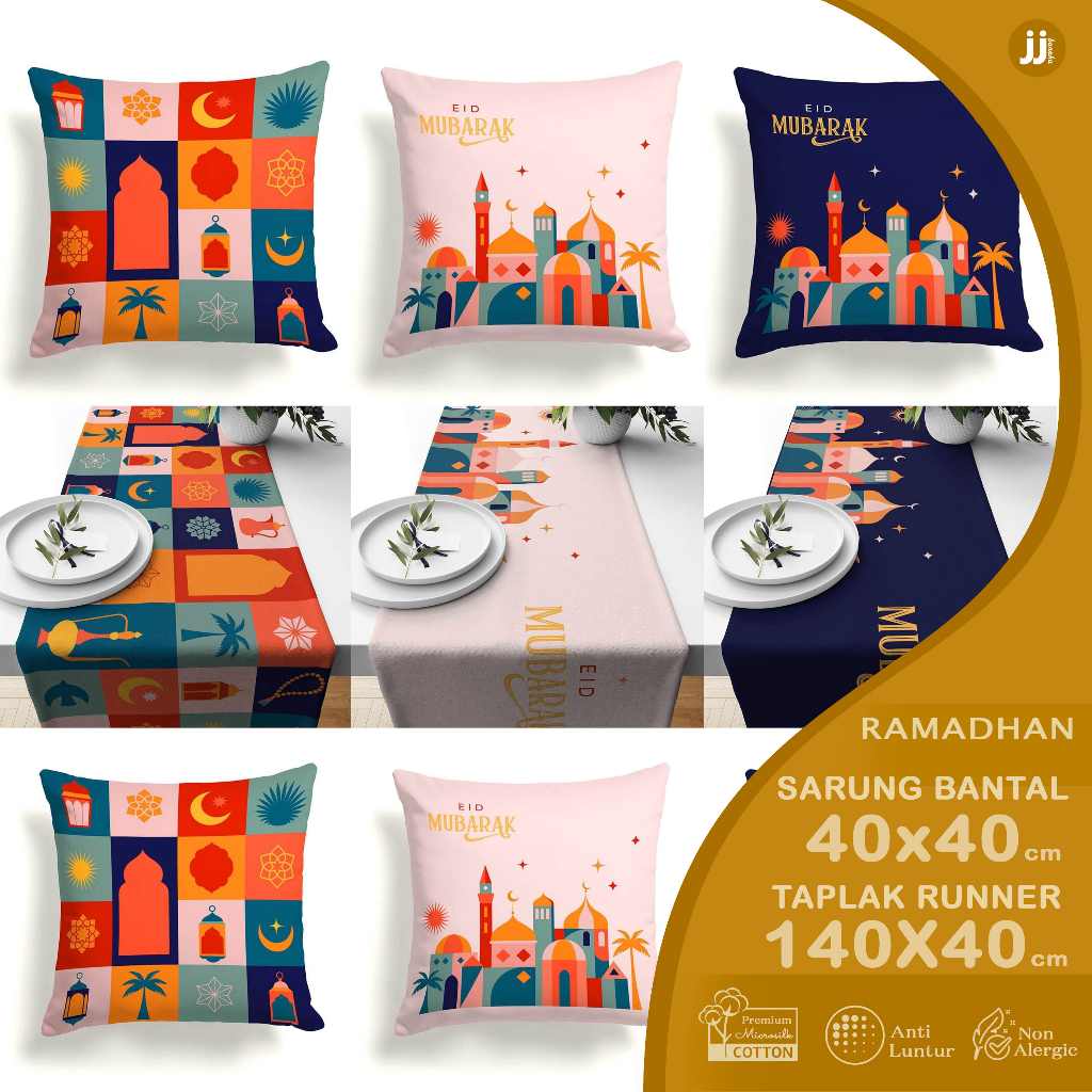 SARUNG BANTAL RAMADHAN BOHO ESTETIK COLOR  IDUL FITRI LEBARAN 40X40CM