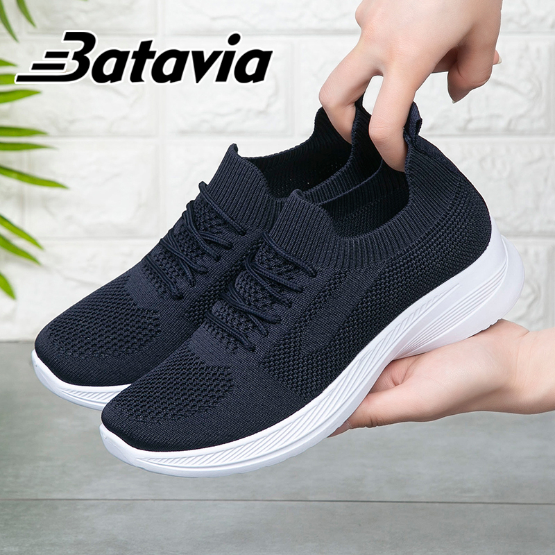 Batavia 2023 impor fashion Sepatu rajut wanita olahraga premium perempuan terbaru rajut adem antislip Sepatu rajut wanita sepatu lari anak perempuan Shoes Fashion Sport Original Pink Hitam Abu Grey kanvas sekolah korea Onlinemall N12