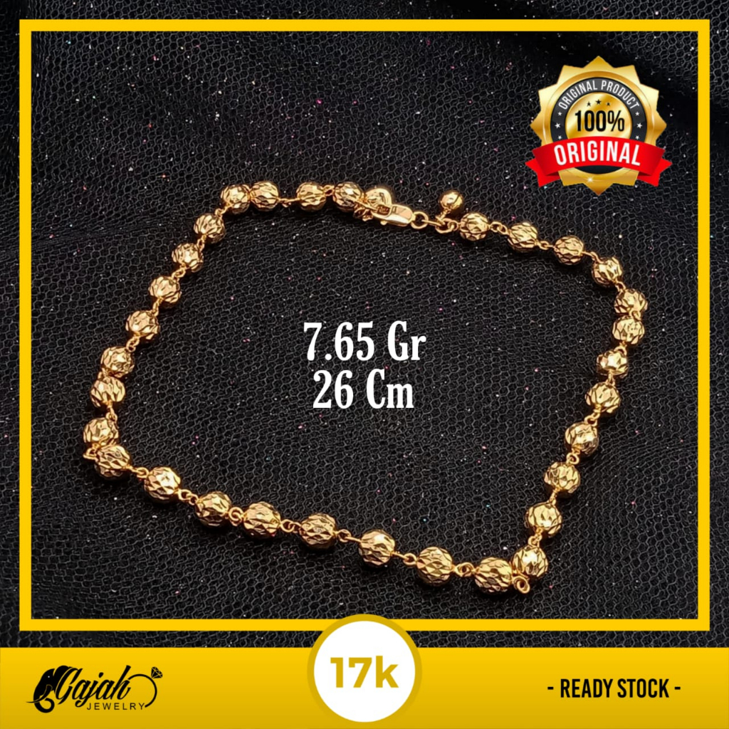 Gelang Kaki Emas 17K - 7.65 Gr Kadar 750 - 4650