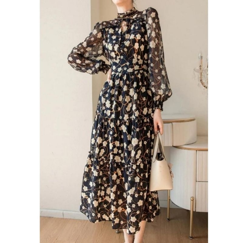 MDLV ~ 12350# Destina Floral Dress Maxi Premium