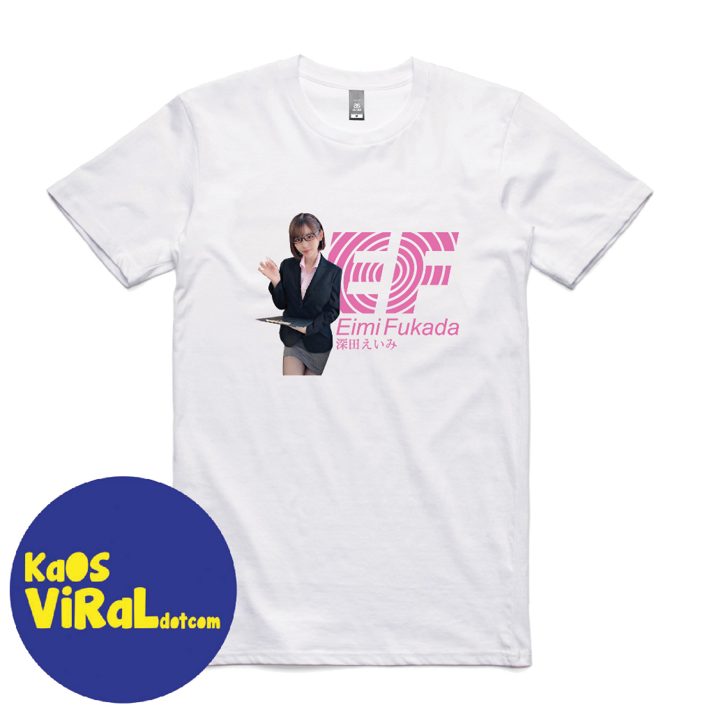 BAJU KAOS PARODY EIMI FUKADA E F LOGO T-SHIRT DISTRO UNISEX