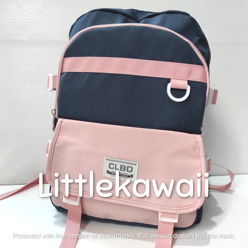 LK/Tas Ransel Laptop Backpack Parasut Sekolah Fashion Casual Anak Remaja Dewasa Gesper Meet CLBD Import