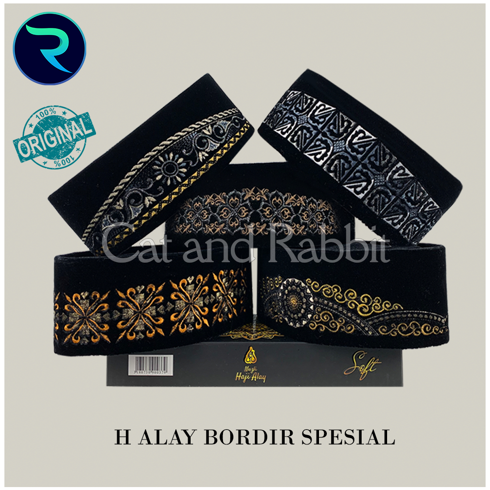 [READYYY] Songkok Peci HAJI ALAY BORDIR SPESIAL AC Premium Tinggi 9, 10 Peci Hitam NU Nahdlatul