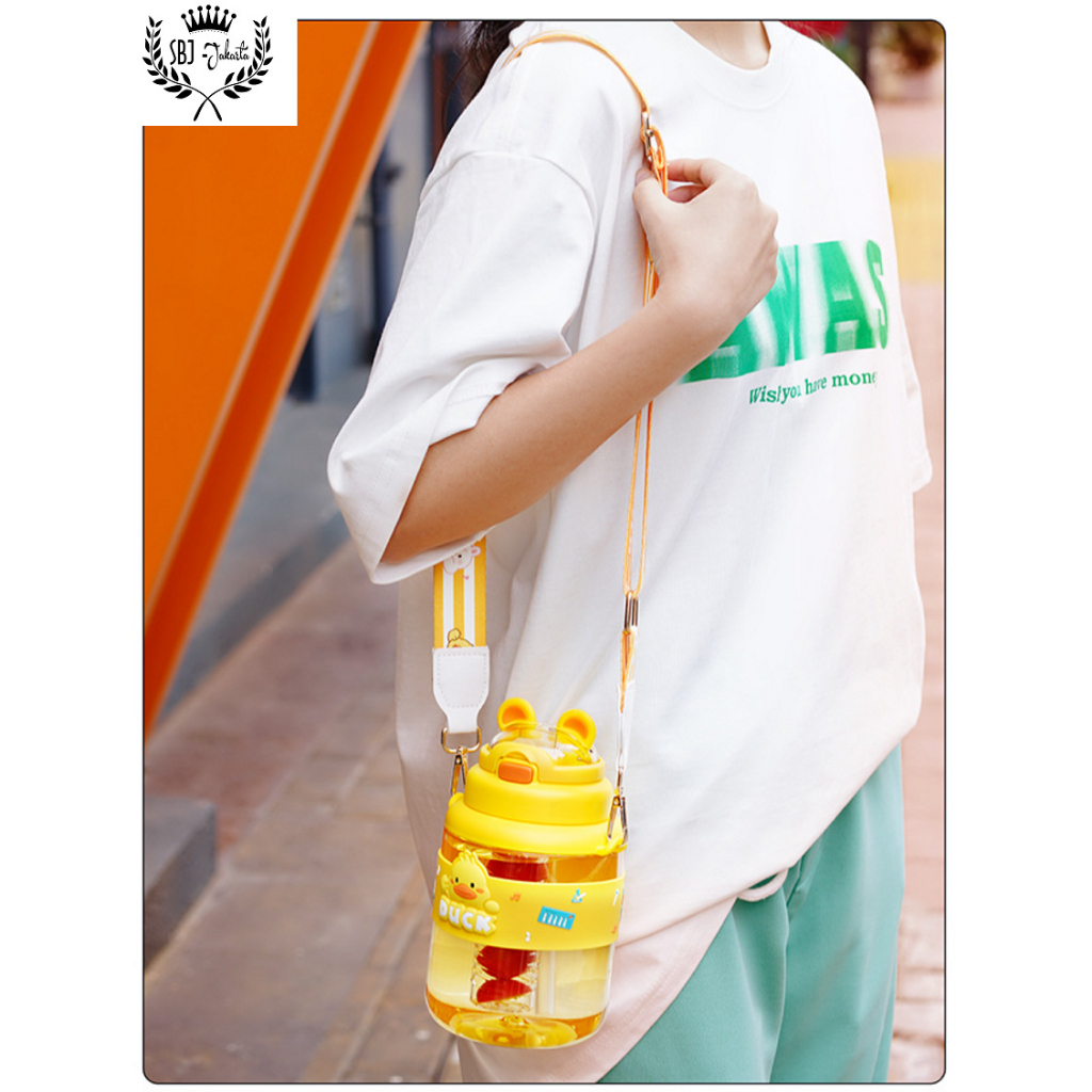 BOTOL MINUM UKURAN BESAR dengan SEDOTAN + INFUSER BPA FREE 1100 ML CELEBRITY STRAW