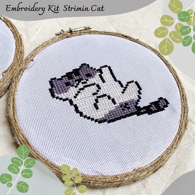 Embroidery Kit Strimin Cat - Paket Sulam Kristik