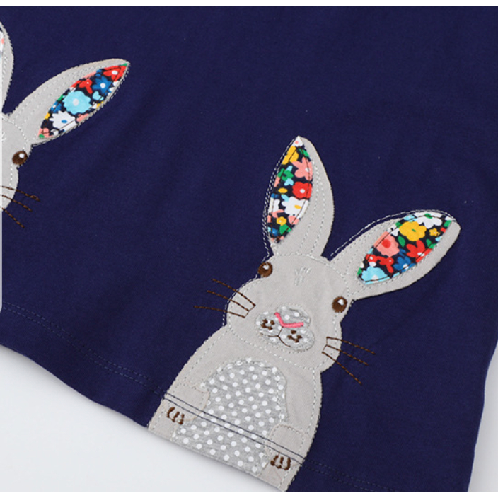 babyfit [3-8thn] dress lengan panjang anak perempuan import navy bunny ydm-0404