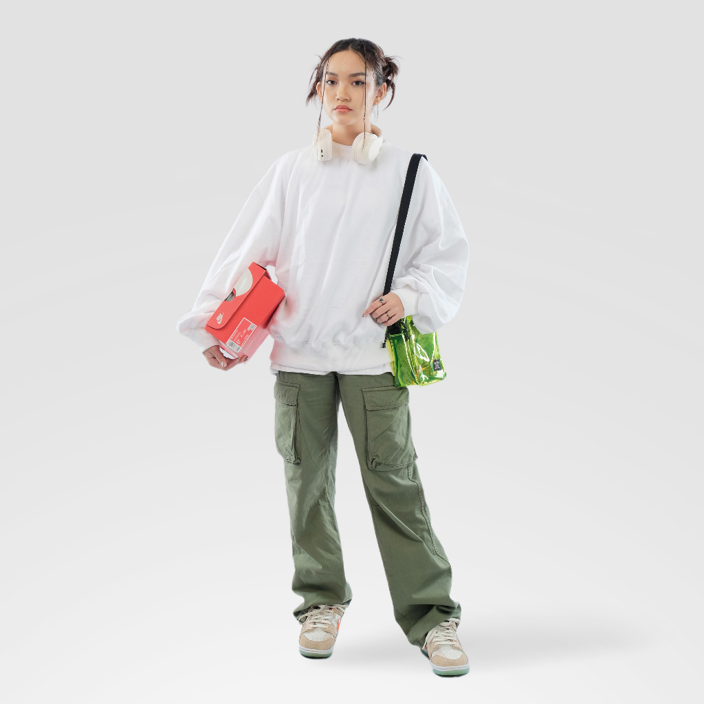 YESZY.MFG Boxy Fit 375 GSM Pure White Crewneck