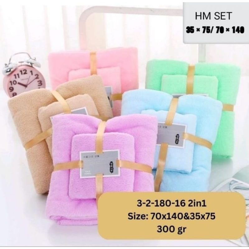 Handuk Set Handuk mandi mikrofibet 2in1 handuk sultan
