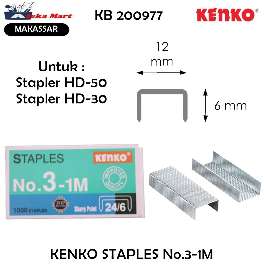 

[PCS] KENKO STAPLES NO.3-1M (24/6) / ISI HEKTER