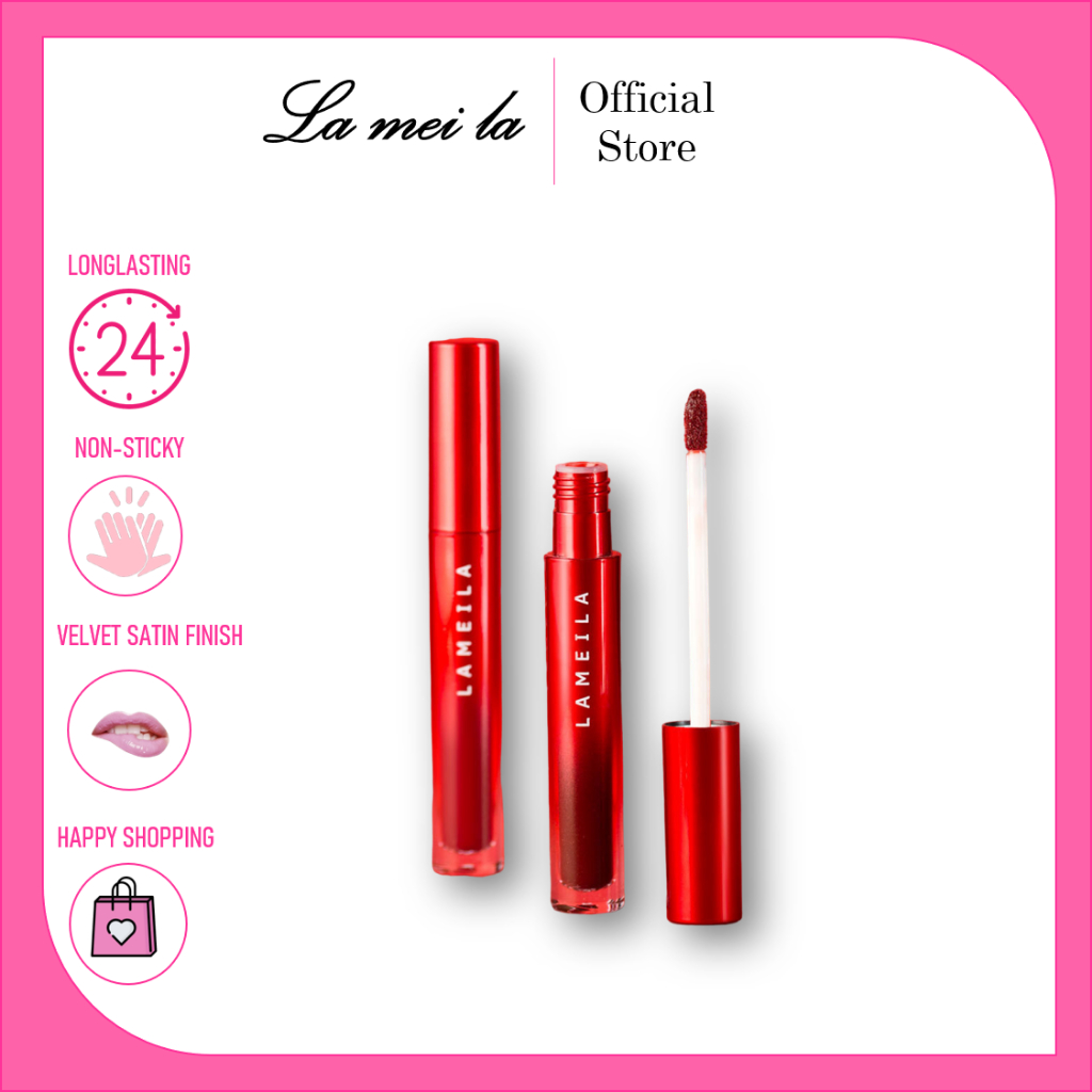 Lipstik Wanita lameila just red edition matte lipstick  LM 2026