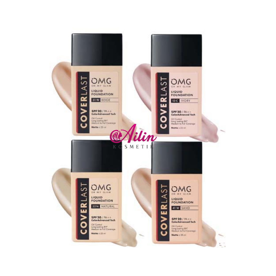 OH MY GLAM Coverlast Liquid Foundation | OMG Foundation Alas Bedak BY AILIN