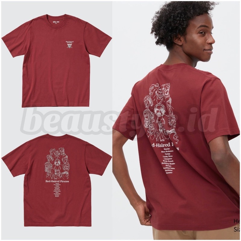 UNIQLO UT Collection One Piece Film Red T-Shirt Short Sleeve Tee Kaos