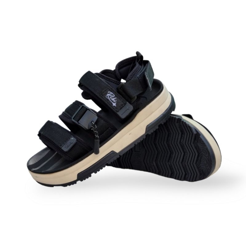 RIBI • Original Sandal Black White Traveling Model Gunung Pria &amp; Wanita