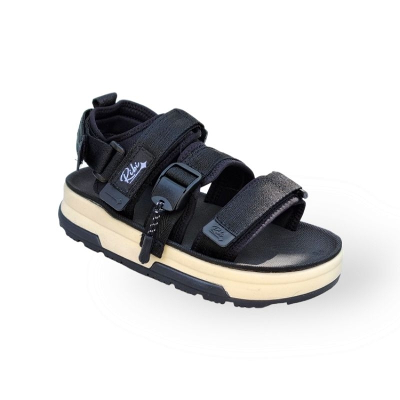 RIBI • Original Sandal Black White Traveling Model Gunung Pria &amp; Wanita