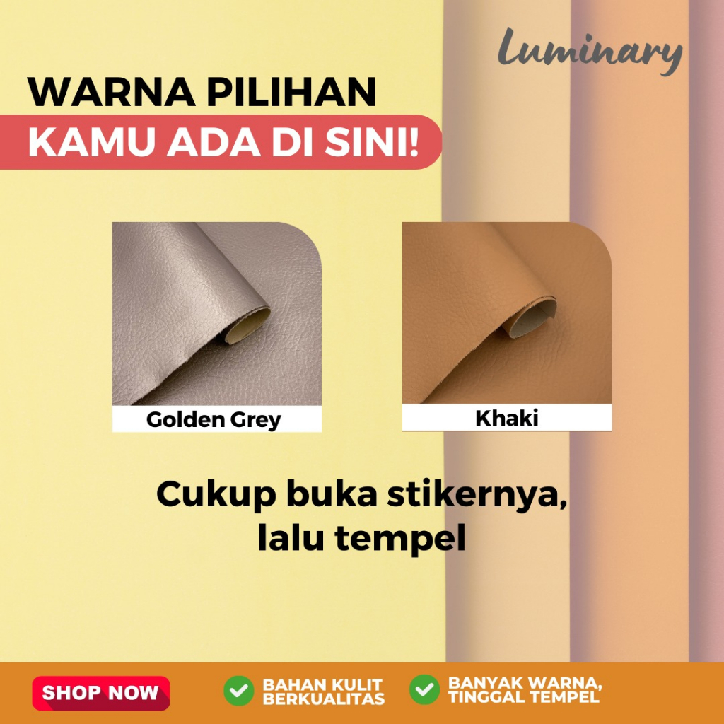 Sticker Stiker leather bahan kulit berkualitas import untuk sofa Jok Mobil dan Furniture lainya