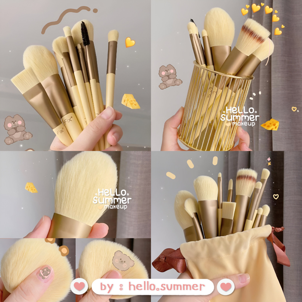 Fix Professional Kuas Makeup Brush Set 13pcs + Pouch Lengkap High Quality