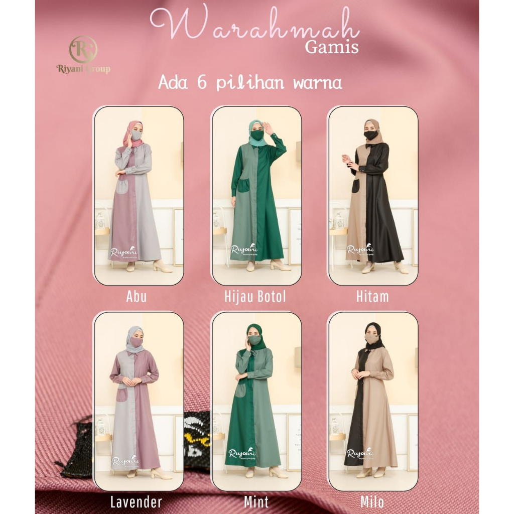 Gamis Sarimbit Warahmah Riyani Katun Toyobo Seragam Lebaran 2023