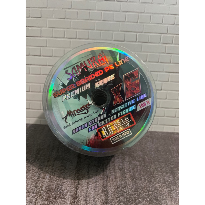 Benang PE SAMURAI / Senar PE 100M , warna abu X6