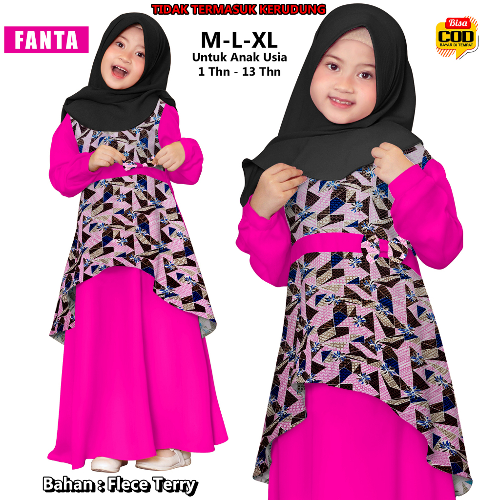 Gamis Anak Pita ALIZA DS00028, Gamis anak-anak, gamis anak motif bunga Terbau 2021 paling Tren