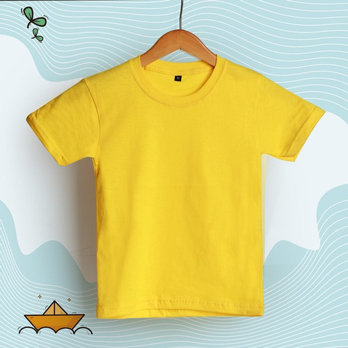 HKSTORE26 BAJU KAOS POLOS ANAK-ANAK COTTON LENGAN PENDEK/TSHIRT/UNISEX/UMUR 2-9 TAHUN