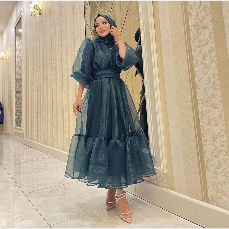 organza dress hijab dewasa