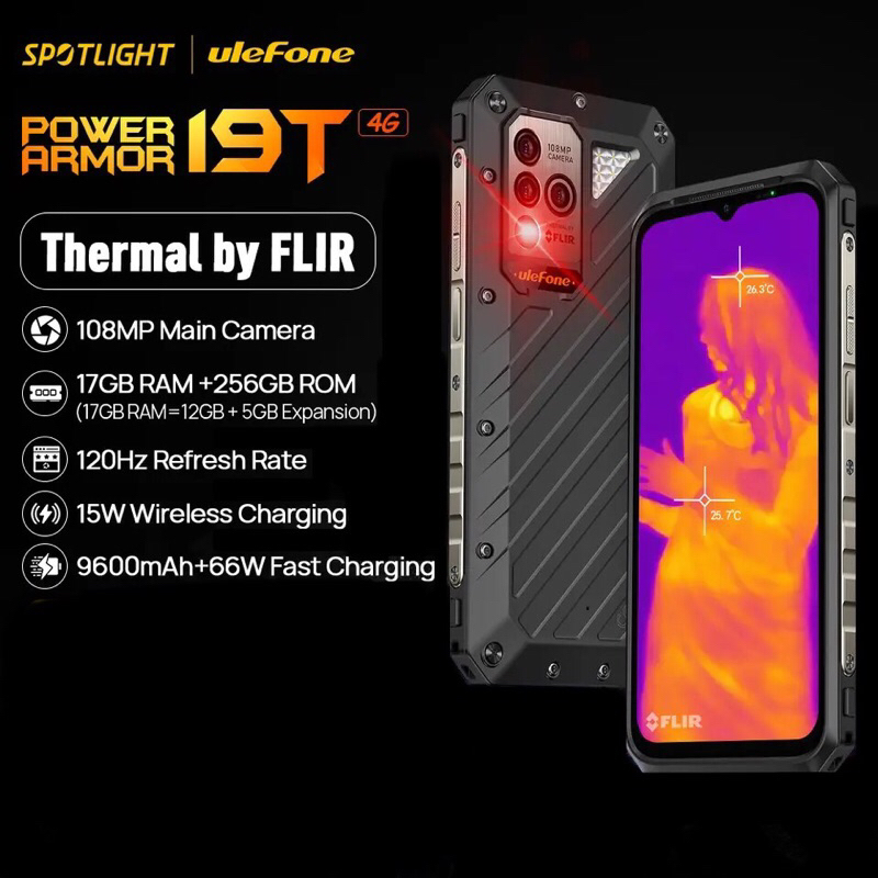 Ulefone Power Armor 19T IP68/IPK69 17GB+256GB 9600MAh Android 12 NFC
