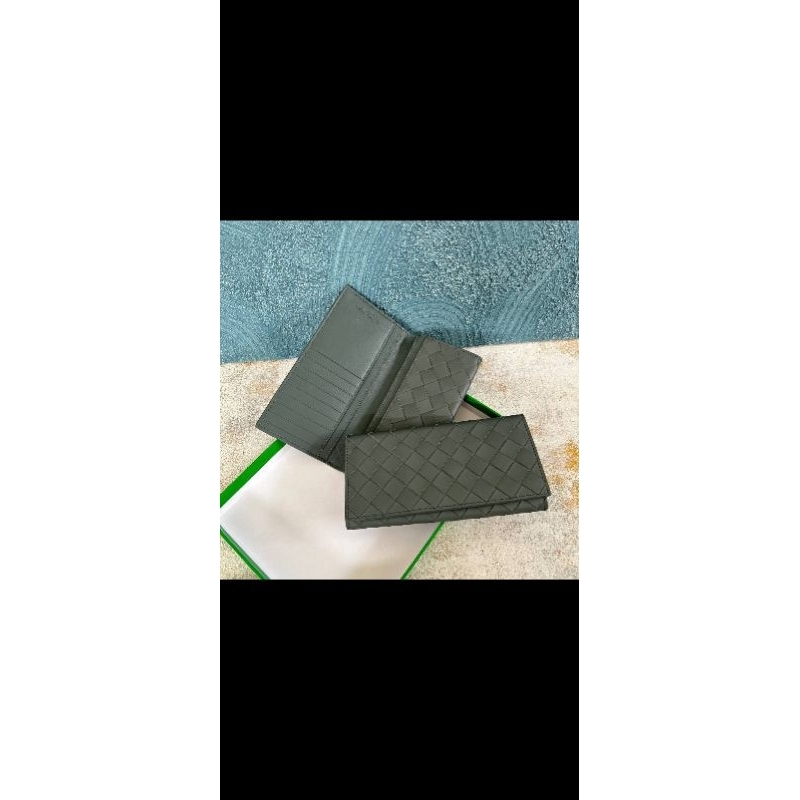 Dompet bottega long wallet slate grey