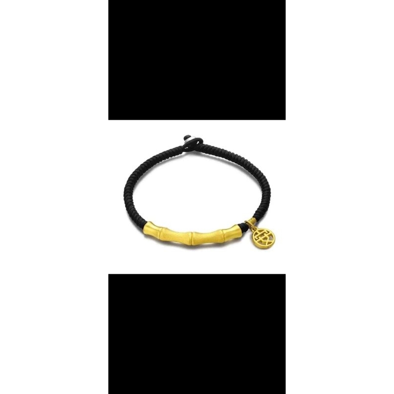 Gelang Tali Variasi Emas Bambu Hongkong Kadar 999,9