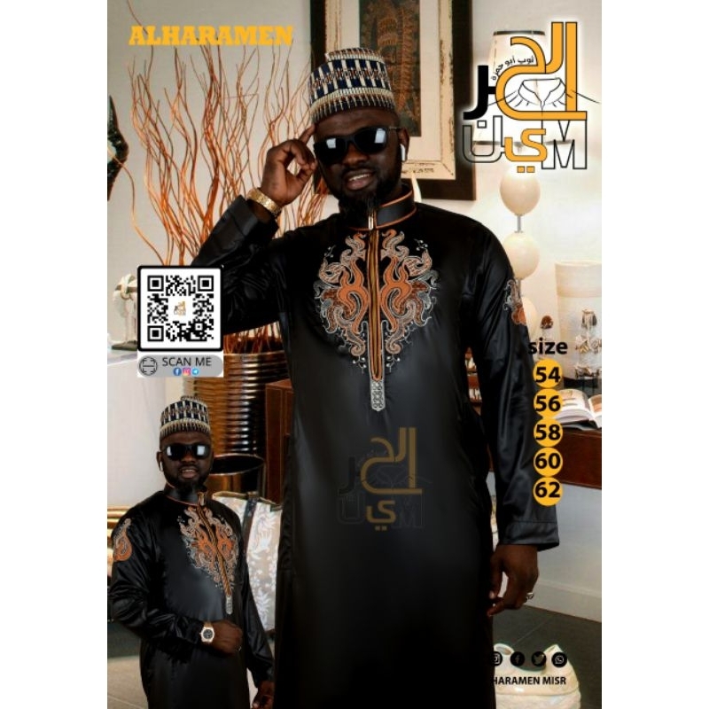 JUBAH AL HARAMAIN BORDIR JUBAH MOTIF BORDIR KEREN JUBAH PRIA DEWASA JUBAH DAFFAH AL HARAMAIN JUBAH M