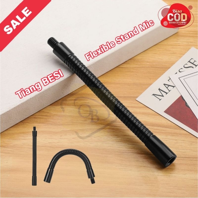 Tiang sambungan stand mic BESI fleksibel peninggi stand mikrofon dekstop meja