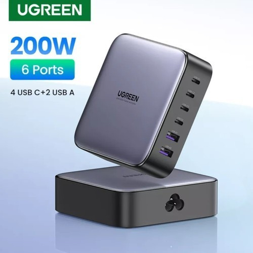 Kepala Charger UGREEN Nexode GaN Technology 200W 100W 65W 45W PD QC Fast Charging