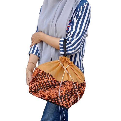 Tas Hajatan Serut Motif Batik 20 Cm Goodie Bag Tote Bag Batik Bag Pack Tas Souvenir