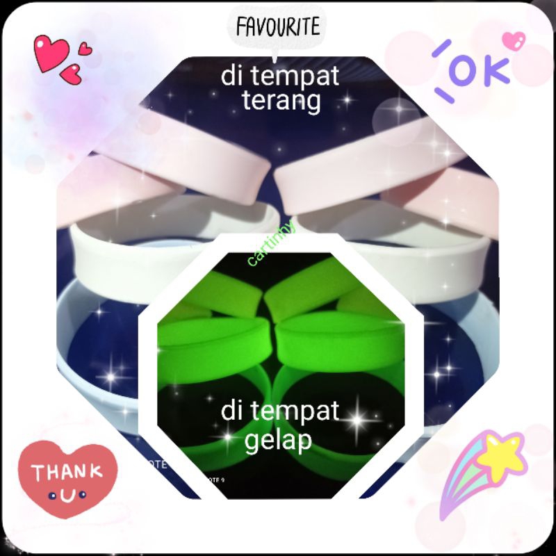 Gelang karet glow in the dark polos warna#cartinhy