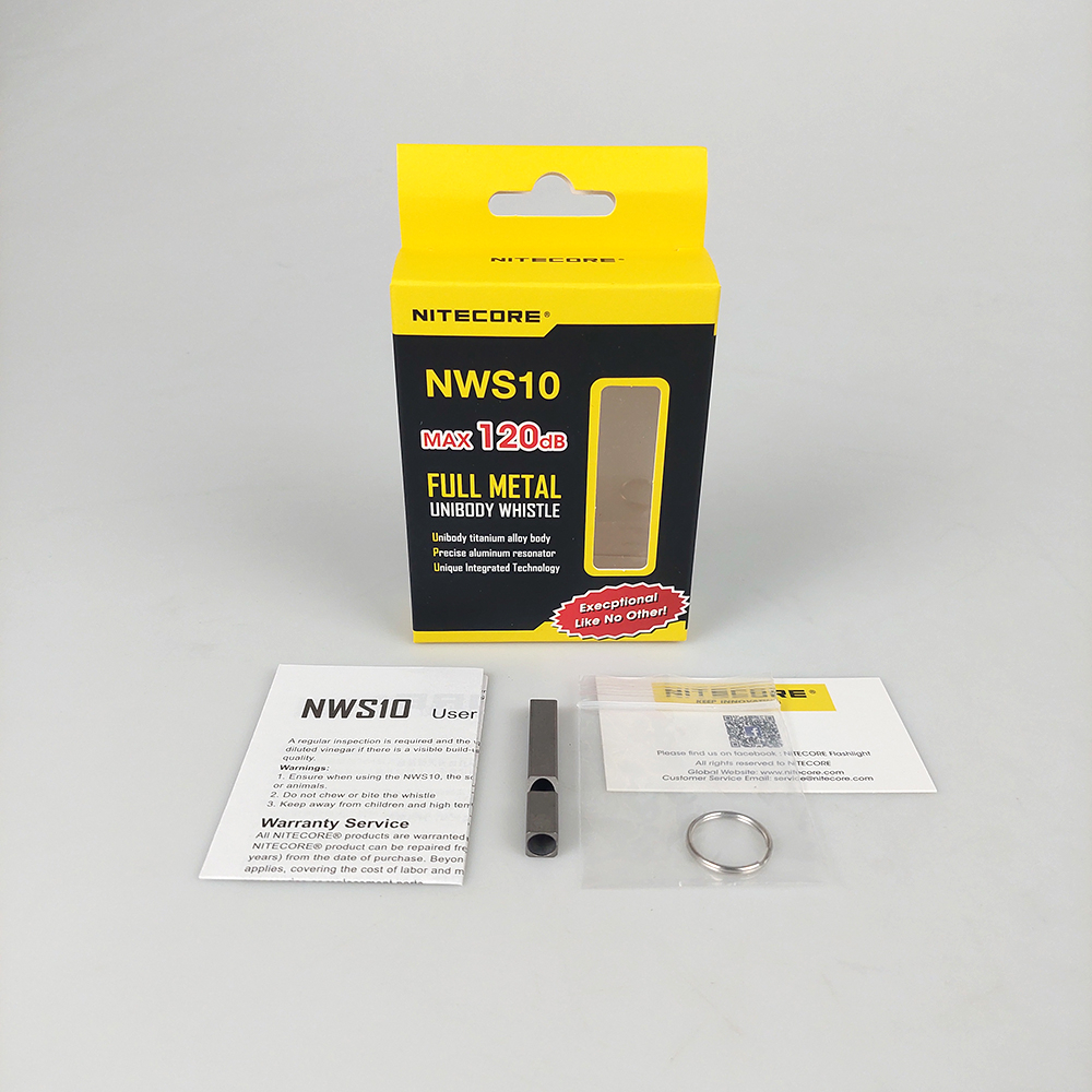 NITECORE Peluit Outdoor Emergency Whistle 120 dB - NWS10 - Titanium Silver