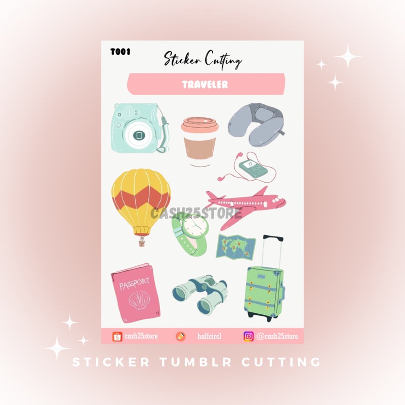 

STICKER CUTTING TUMBLR TRAVELER TRAVELING