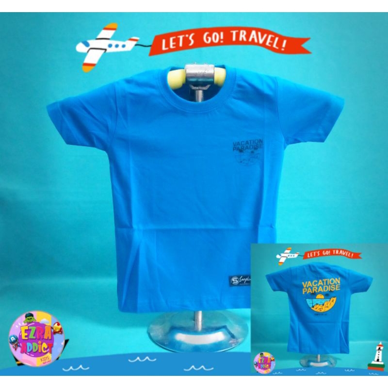 ORIGINAL Surfkids - Umur 1 2 3 4 5 6 7 8 tahun - Baju Distro Anak - Surfkids Biru - Kaos Distro Anak