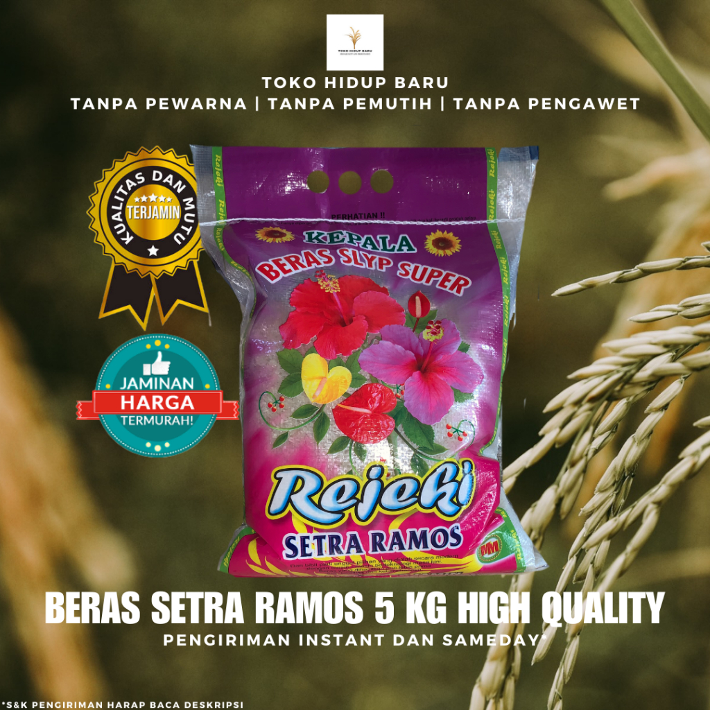 

(BEST SELLER) BERAS SETRA RAMOS REJEKI SUPER HIGH QUALITY MURAH 5 KG