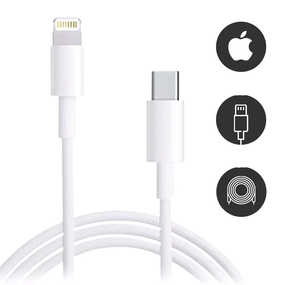 Kabel Charger USB Type C ke Lightning 2.22A 1 Meter for iPhone / iPad - V12 - White