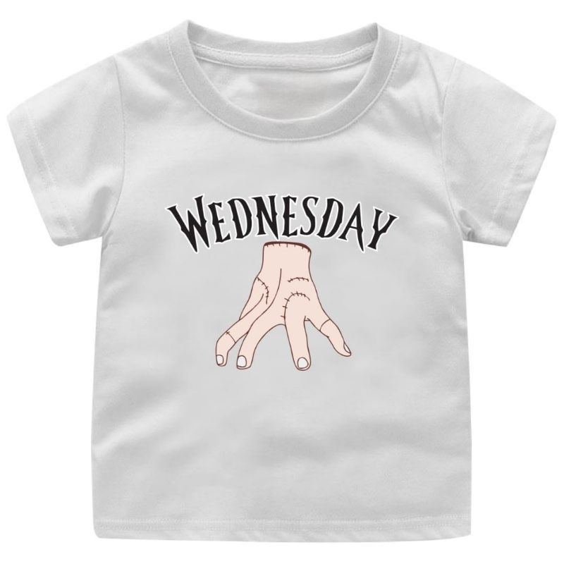 Baju Kaos Anak Cewek-Cowok WEDNESDAY VIRAL TERBARU(Tangan) 1-12Tahun//pakaian anak laki laki/perempuan