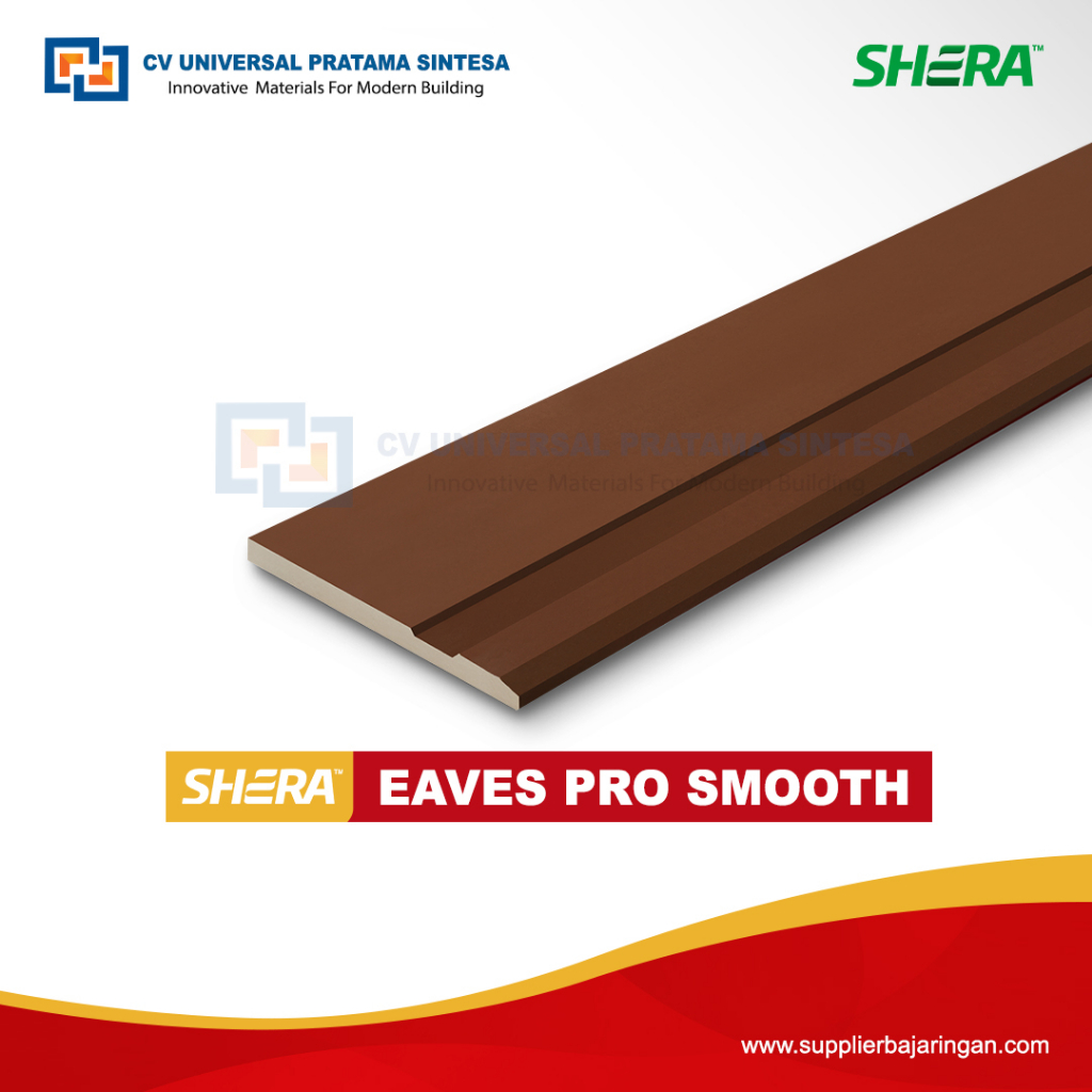 Fiber Cement Shera Eaves Pro Smooth Merbau Brown