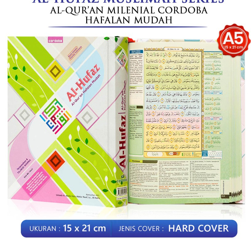 Alquran Tanggung Al Quran Terjemah Tajwid Al Hufaz Millenial Alquran Ukuran A5 HC Cordoba Quran Warna
